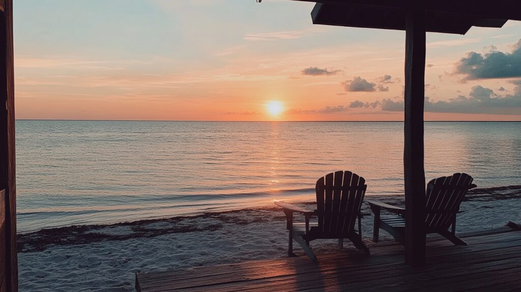 View from a Navarre Beach Florida Cottage Rental at sunset